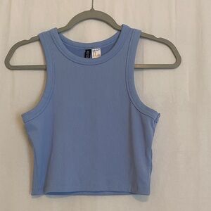 H&M Light Blue Ribbed Crop Top